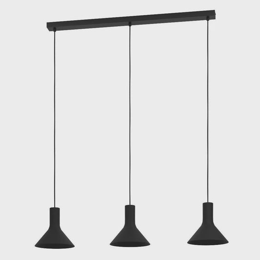 MORESCANA Pendant 3 Lights Black Steel - 390219N - ARCK Electrical Wholesale Supplies
