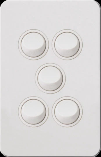 Hager 16 Amp 5 Gang SILHOUETTE - WBSSV5-MW - ARCK Electrical Wholesale Supplies