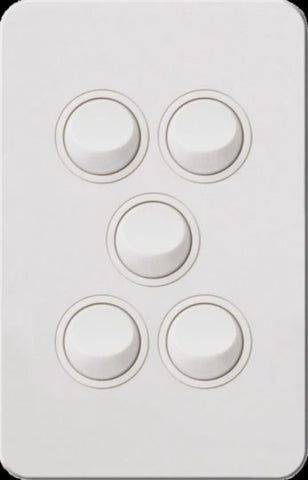 Hager 16 Amp 5 Gang SILHOUETTE - WBSSV5-MW - ARCK Electrical Wholesale Supplies