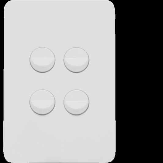 Hager Allure 4 Gang Switch Plate with Mechs Matt White - WBHSV4-MW
