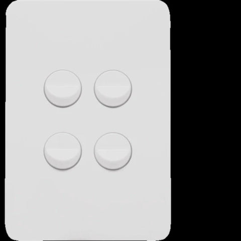 Hager Allure 4 Gang Switch Plate with Mechs Matt White - WBHSV4-MW