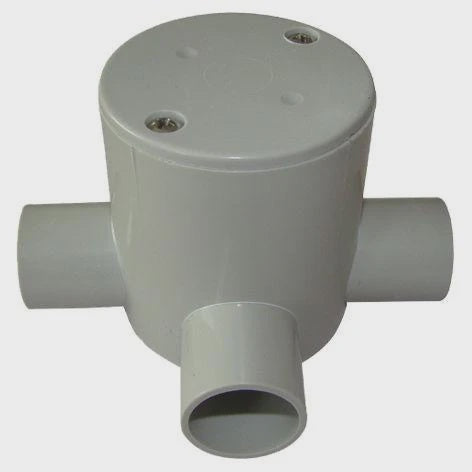 PVC-3 Way Deep J/Box Grey 20mm - JBD-20G/3 - ARCK Electrical Wholesale Supplies