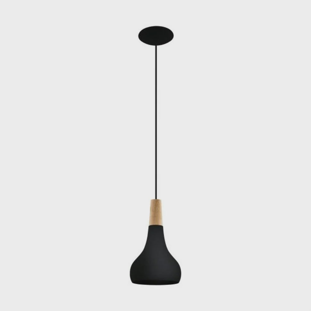 Sabinar 1 Light Pendant Small Black Steel - 203191N - ARCK Electrical Wholesale Supplies