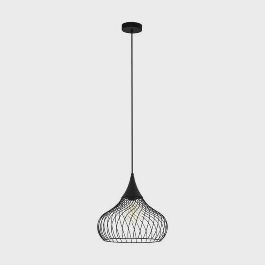 Staverton 1 Light Pendant Black Steel - 43344N - ARCK Electrical Wholesale Supplies