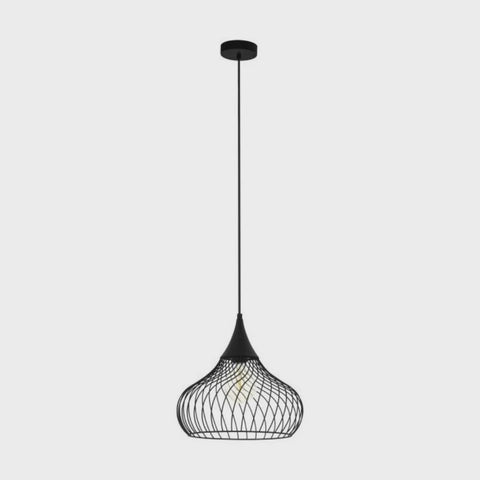 Staverton 1 Light Pendant Black Steel - 43344N - ARCK Electrical Wholesale Supplies