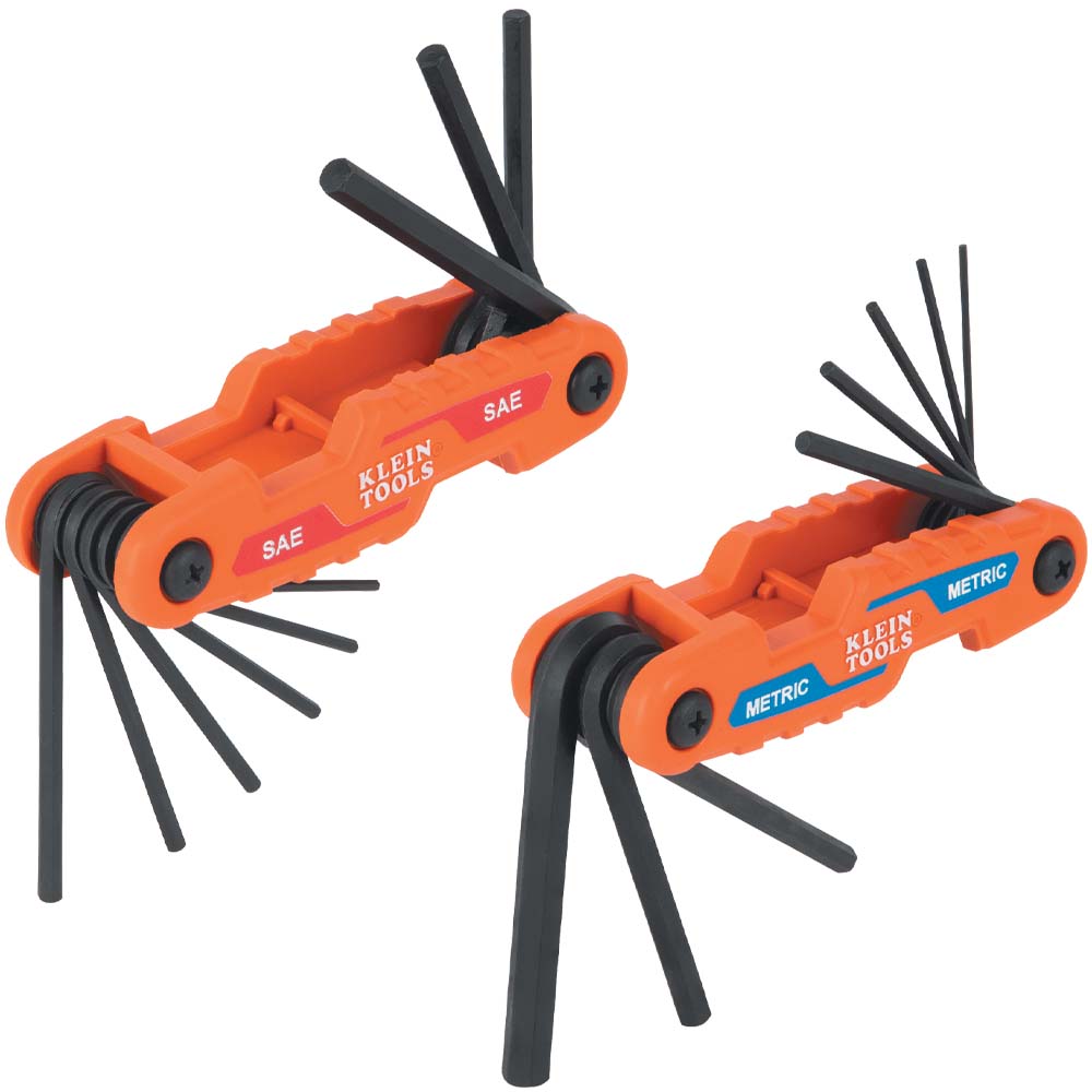 Klein Tools Compact Folding Hex Key Kit, SAE and Metric- A-70542