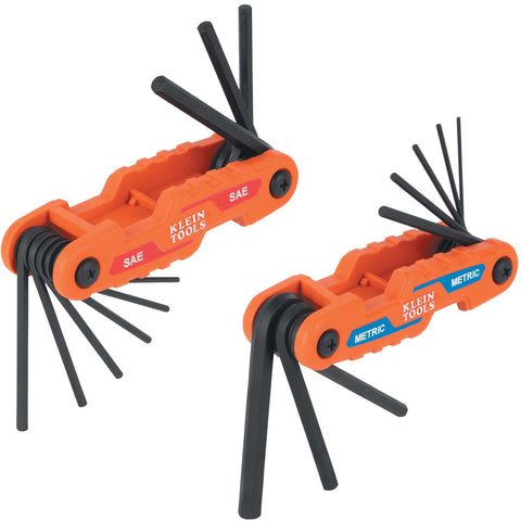 Klein Tools 70542 Compact Folding Hex Key Set - Sae/Metric