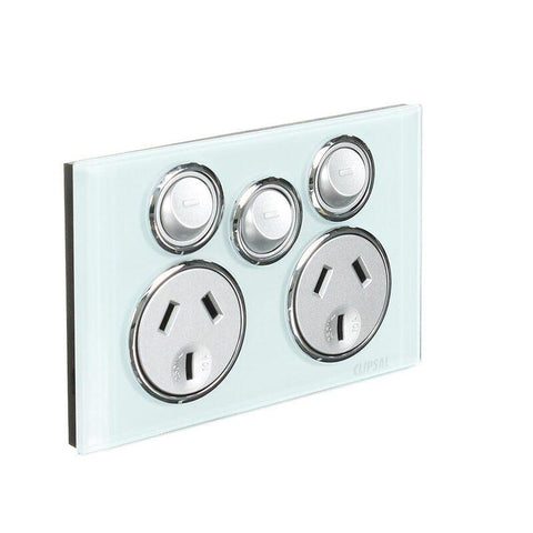 Clipsal Saturn 4000Twin Switched Socket Outlet -4025XA-OM - ARCK Electrical Wholesale Supplies