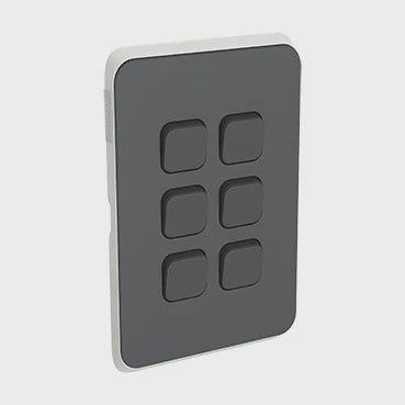 Clipsal Iconic 6 Gang Switch Skin Anthracite - 3046CAN - ARCK Electrical Wholesale Supplies