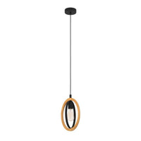 BASILDON Pendant Light Black / Brown Steel -43461N