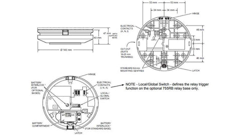 Clipsal Fire Tek Photoelectric Smoke Alarm - 755PSMA4