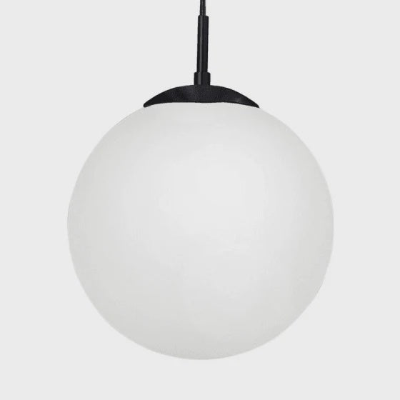 Rondo Opal Glass 200mm 60W 1 Light Pendant Light - Black - 205008 - ARCK Electrical Wholesale Supplies