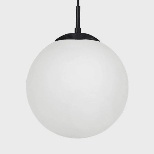Rondo Opal Glass 200mm 60W 1 Light Pendant Light - Black - 205008 - ARCK Electrical Wholesale Supplies