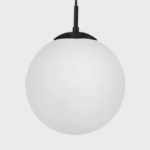 Rondo Opal Glass 200mm 60W 1 Light Pendant Light - Black - 205008 - ARCK Electrical Wholesale Supplies