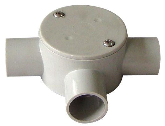 PVC-3 Way Shallow J/Box Grey 25mm - JBS-25G/3 - ARCK Electrical Wholesale Supplies