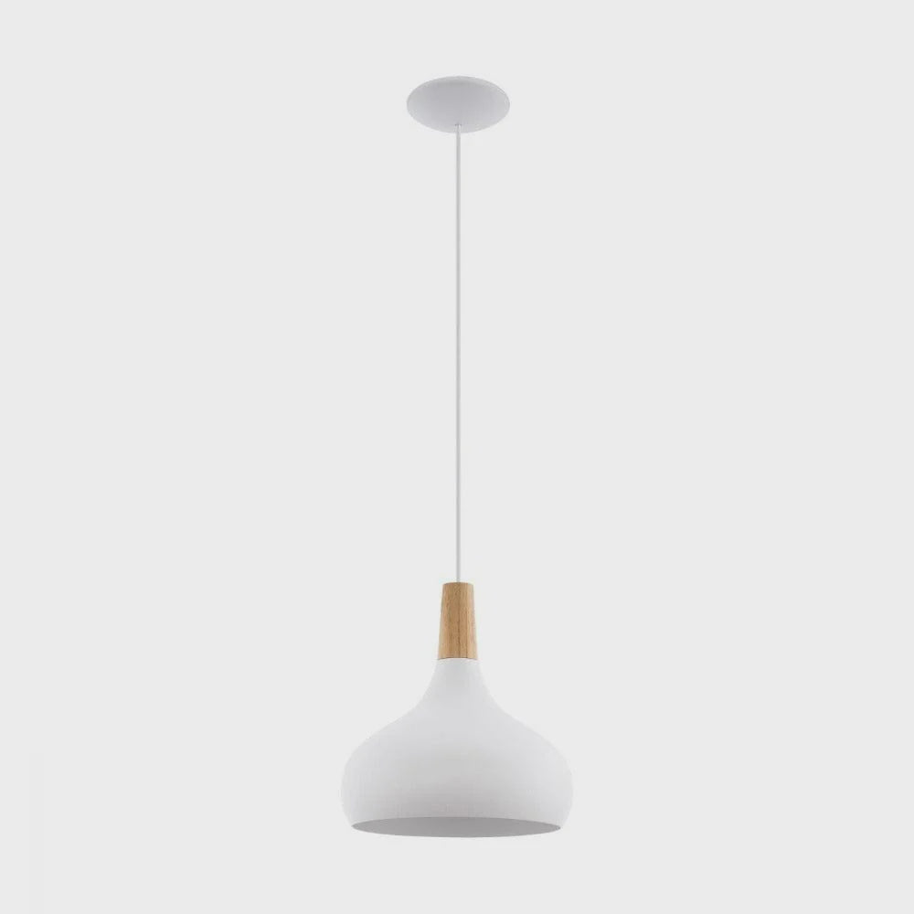 Sabinar 1 Light Pendant White & Brown 280mm - 96982N - ARCK Electrical Wholesale Supplies