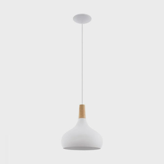 Sabinar 1 Light Pendant White & Brown 280mm - 96982N - ARCK Electrical Wholesale Supplies