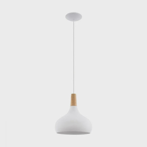 Sabinar 1 Light Pendant White & Brown 280mm - 96982N - ARCK Electrical Wholesale Supplies