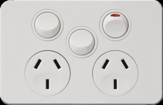 Hager 10 Amp SILHOUETTE Double - WBSP2XS-MW - ARCK Electrical Wholesale Supplies
