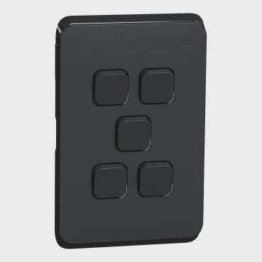 Clipsal 5 Gang ICONIC Vertical - 3045C-XB - ARCK Electrical Wholesale Supplies