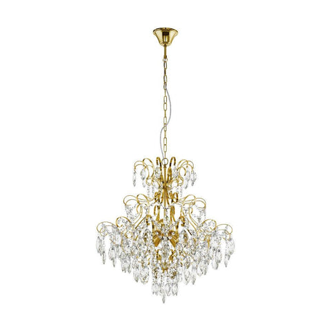 Fenoullet 5 Light Crystal Pendant Brass - 39605 - ARCK Electrical Wholesale Supplies