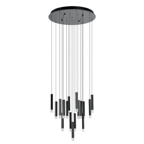 Estanerios Cluster Pendant 17 Lights Black Steel 3000K - 205663N