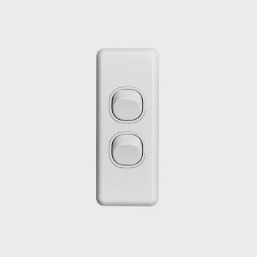 Clipsal Classic 2 Gang Architrave Switch - C2032A-WE - ARCK Electrical Wholesale Supplies