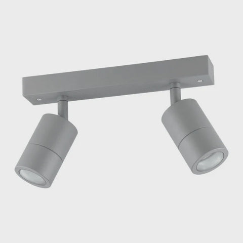 Fremantle 2 Light Adjustable Outdoor Ceiling Light Silver Grey -206157 - ARCK Electrical Wholesale Supplies