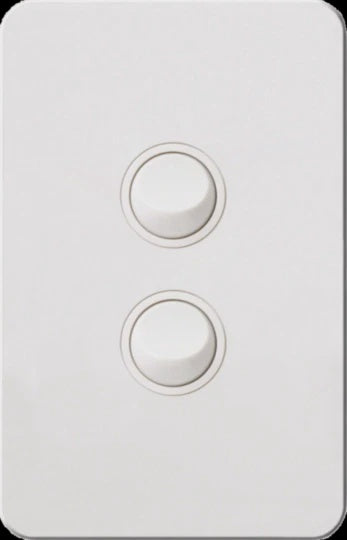 Hager 16 Amp 2 Gang SILHOUETTE - WBSSV2-MW - ARCK Electrical Wholesale Supplies