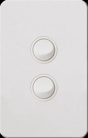 Hager 16 Amp 2 Gang SILHOUETTE - WBSSV2-MW - ARCK Electrical Wholesale Supplies