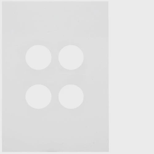 Hager Finesse 4 Gang Switch Plate (Matt White) - WBQSP4-MW - ARCK Electrical Wholesale Supplies