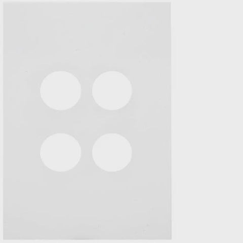 Hager Finesse 4 Gang Switch Plate (Matt White) - WBQSP4-MW - ARCK Electrical Wholesale Supplies