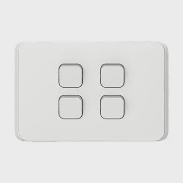 Clipsal Iconic 4 Gang Horizontal Switch 10A White - 3044HA-VW - ARCK Electrical Wholesale Supplies