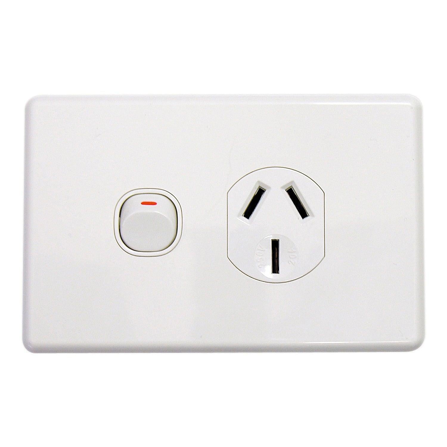 Clipsal Classic Single Powerpoint 20 Amp - C2015/20-WE - ARCK Electrical Wholesale Supplies