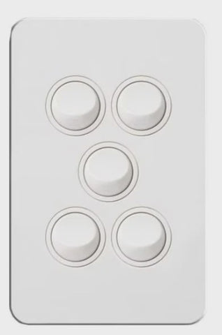 Hager Silhouette 5 Gang Switch (Gloss White) - WBSSV5