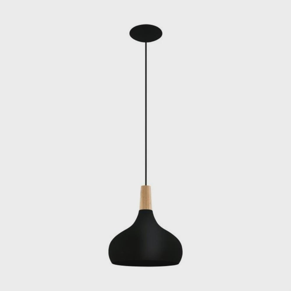 Sabinar 1 Light Pendant Medium Black Steel - 203192N - ARCK Electrical Wholesale Supplies