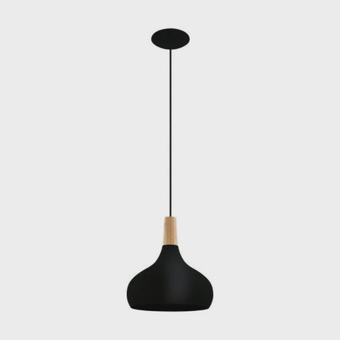Sabinar 1 Light Pendant Medium Black Steel - 203192N - ARCK Electrical Wholesale Supplies