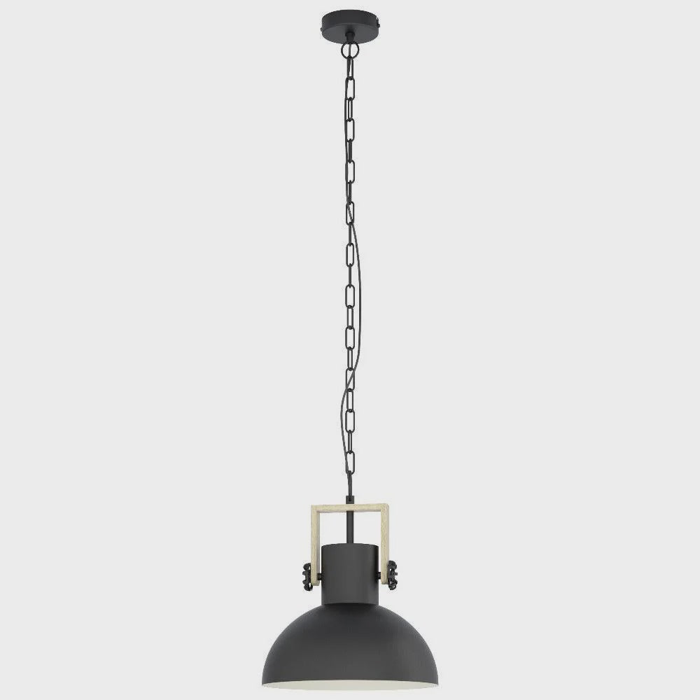 Lubenham 1 Light Pendant Black / Brown - 43162N - ARCK Electrical Wholesale Supplies