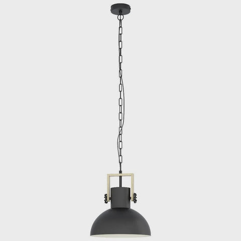 Lubenham 1 Light Pendant Black / Brown - 43162N - ARCK Electrical Wholesale Supplies