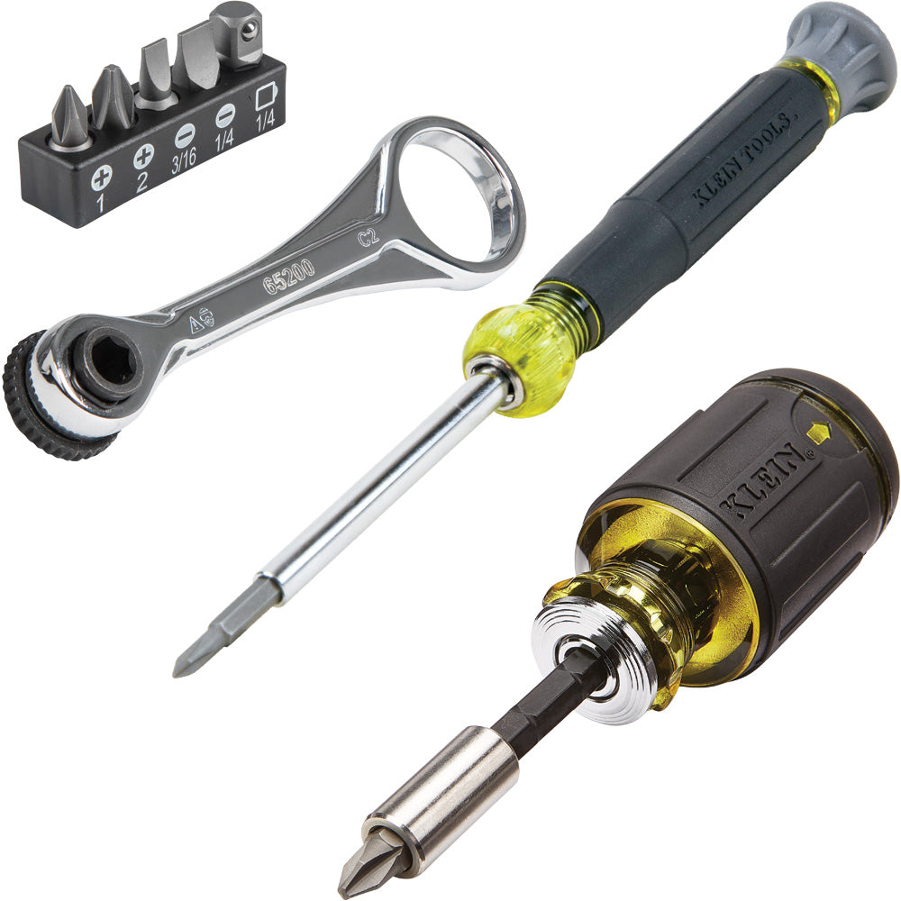 Klein Tools Multi-Bit Screwdriver and Nut Driver Set, 3-Piece- A-85515