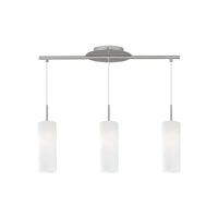 Troy 3 Light Pendant Satin Nickel & White - 85978