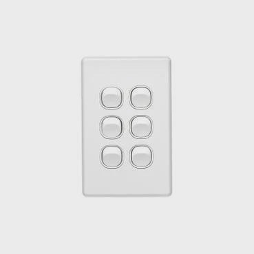 Clipsal Classic 6 Gang Switch - C2036VA-WE - ARCK Electrical Wholesale Supplies