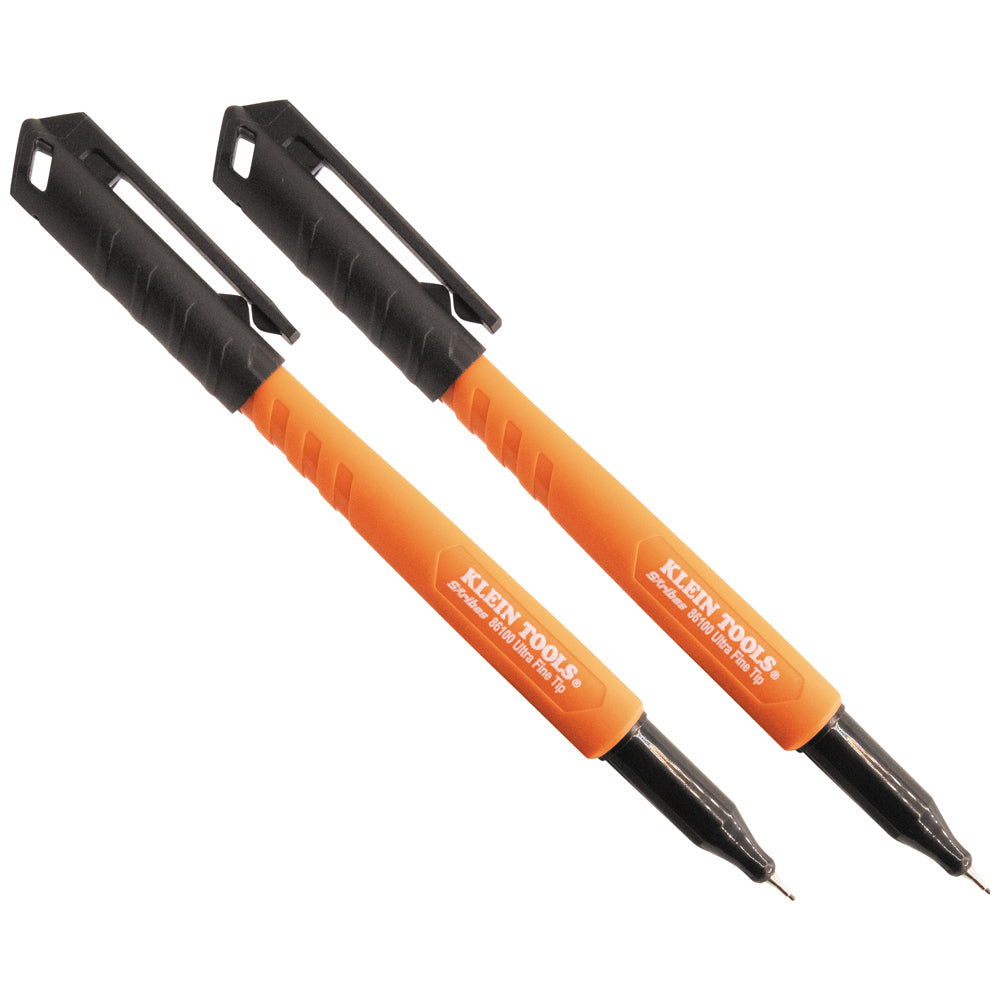 Klein Tools Skribes™ Ultra Fine Tip Permanent Markers, Black, 2-Pack- A-861002