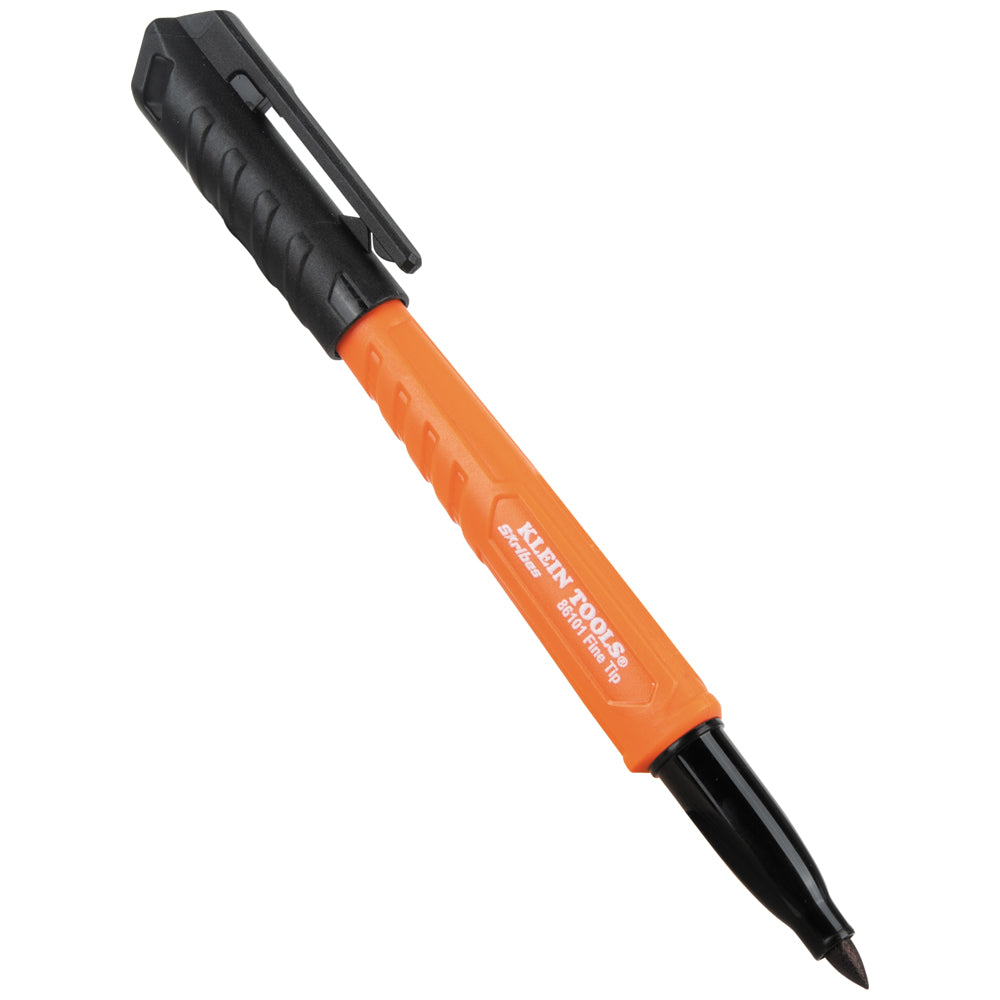 Klein Tools Skribes™ Fine Tip Permanent Markers, Black, 12-Pack- A-8610112
