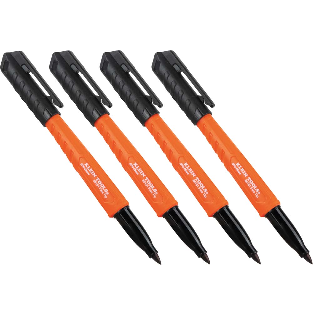 Klein Tools Skribes™ Fine Tip Permanent Markers, Black, 4-Pack- A-861014