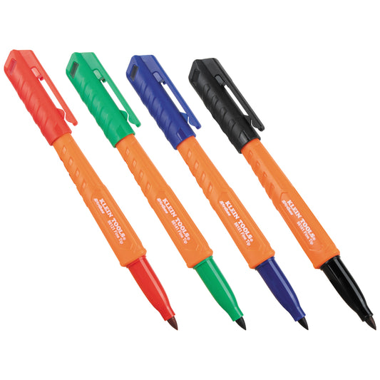 Klein Tools Skribes™ Fine Tip Permanent Markers, Multi-Color, 4-Pack- A-861914