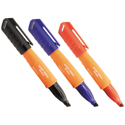 Klein Tools Skribes™ Chisel Tip Permanent Markers, Multi-Color, 3-Piece- A-861923