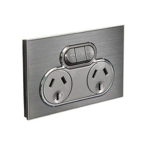 Clipsal 3 Pin 15A Caravan Socket Inlet Black - 435VFS15-BK - ARCK Electrical Wholesale Supplies