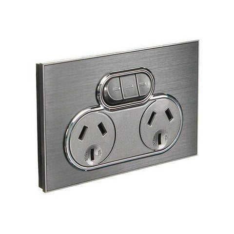 Clipsal 3 Pin 15A Caravan Socket Inlet Black - 435VFS15-BK - ARCK Electrical Wholesale Supplies