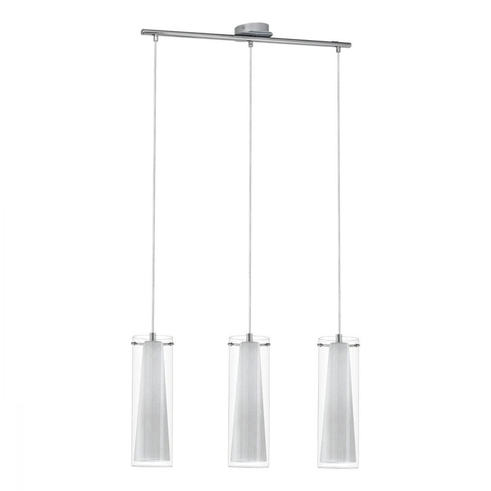 Pinto 3 Light Pendant Chrome & Clear White - 89833